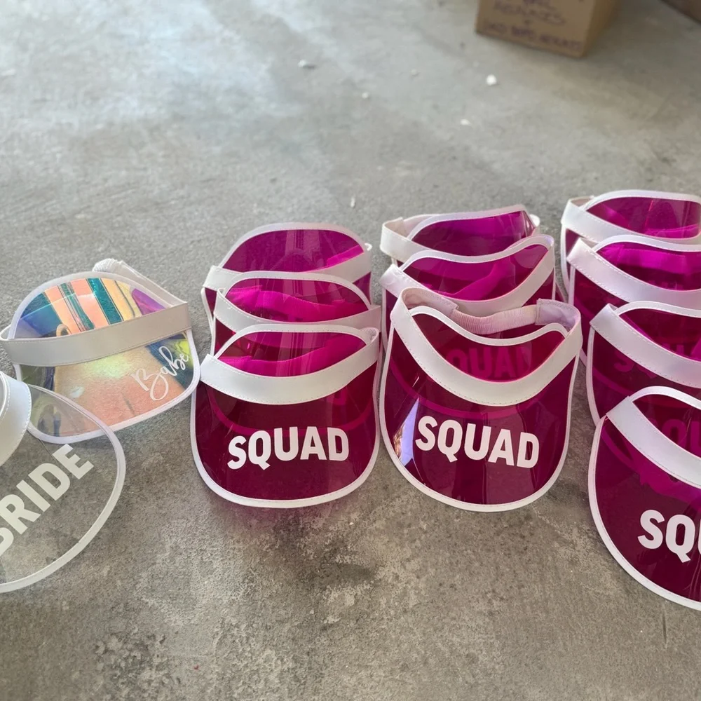 Pink and White Squad Party Visors